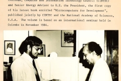 Prof. Mohan Munasinghe with President Jayewardene