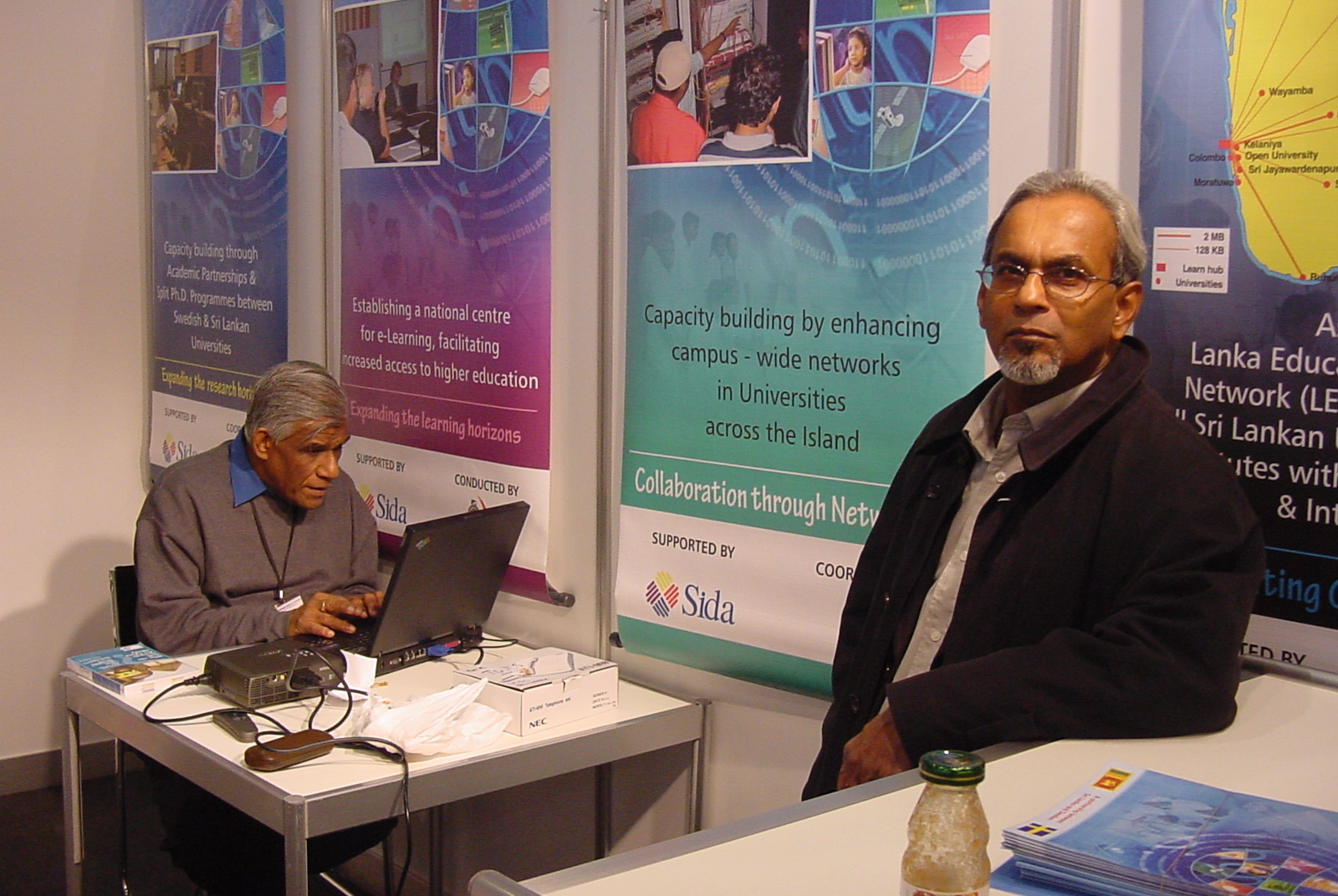 At the UCSC stall with Simon Weerasuriya (author of article on pg. 136 and co-editor of this publication).
