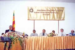 At the Commissioning of the Sida funded Academic and Research Network (LEARN) infrastructure project coordinated by Prof. .Samaranayake. l-r Prof. Samaranayake, Director UCSC, Prof. Arjuna Aluwihare,Chairman, UGC, Dr. Afzal Sher of Sida, Hon. Indika Gunewardena, Minister of Higher Education and IT, H.E. Masden, Charge ’Affairs,Embassy of Sweden and Dr. Arthur C. Clarke.