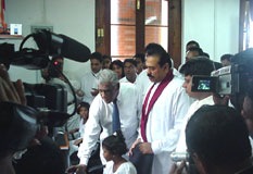 At the inauguration of the Nenasala at Sri Dalada Maligawa on 1st January 2006 by H.E. the President, Mahinda Rajapaksa