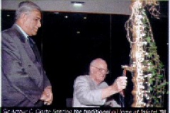 Sir Arthur C. Clarke, Chief Guest at the inauguration of INFOTEL LANKA ’98, ICT Exhibition organised by the Infotel Lanka Society with its Chairman, Prof. V. K. Samaranayake